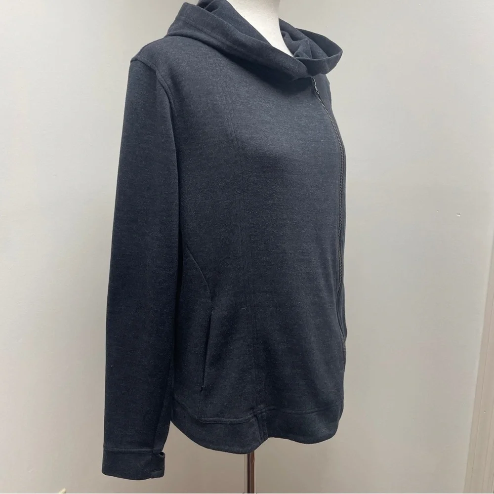 Women's Asymmetrical Zip Gray Jacket - Picture 9 of 16